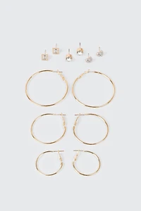 Hoop and Stud Earring Set