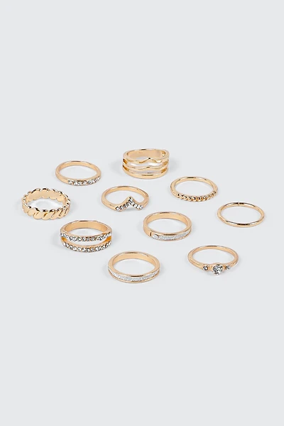 Lot de 10 bagues