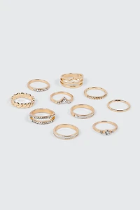 Lot de 10 bagues