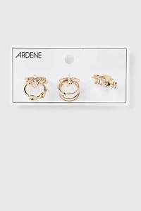 Lot de 10 bagues étoiles et cœurs