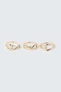 3 Piece Twist Knot Ring Set