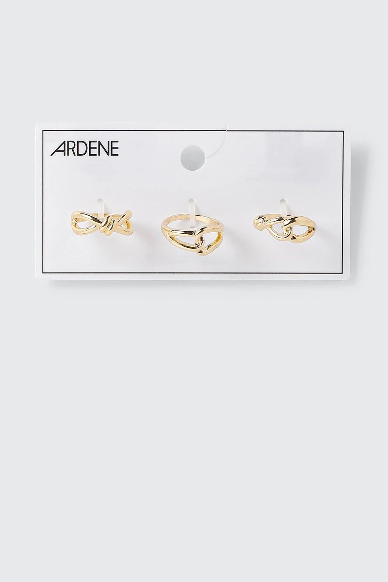 3 Piece Twist Knot Ring Set