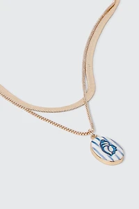 Shell Print Charm Necklace
