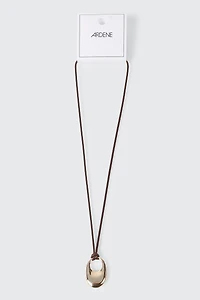 Oval Pendant Cord Necklace