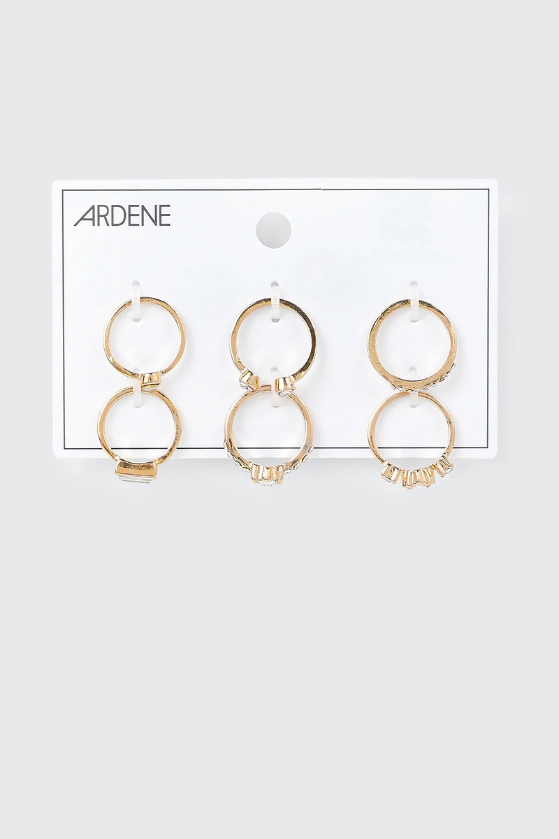 Lot de 6 bagues avec pierres