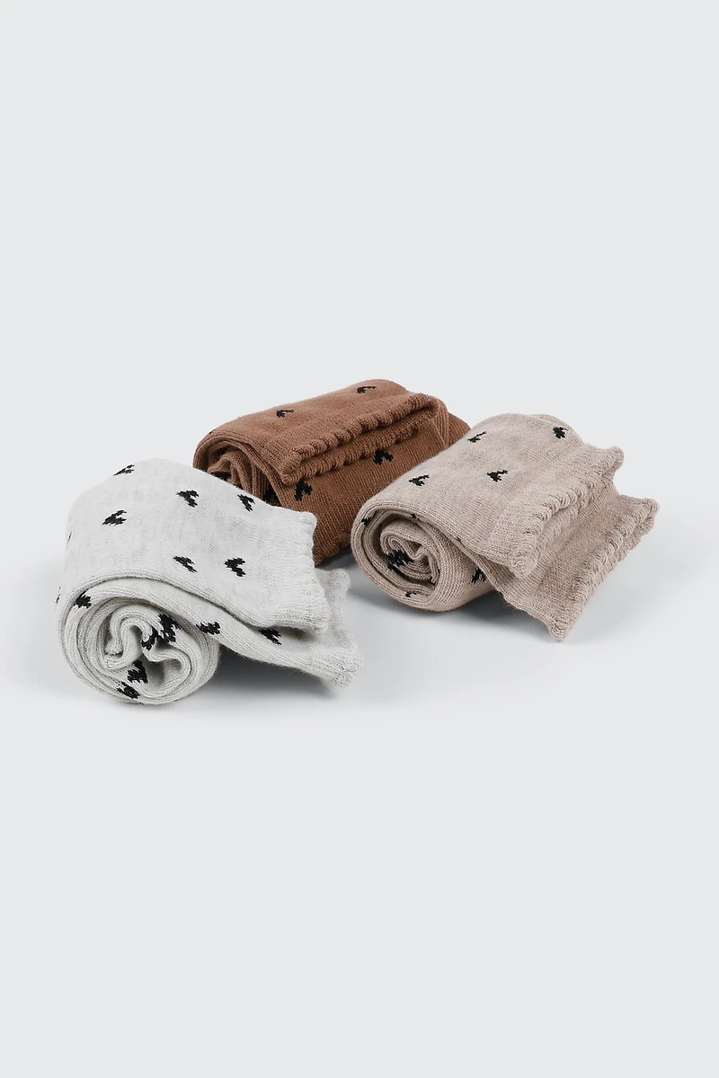 Mi-chaussettes à imprimé coeur