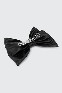 Faux Leather Bow Barrette
