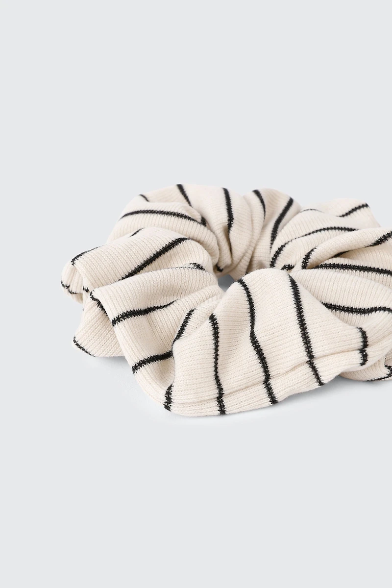 Chouchou XL rayé en tissu doux