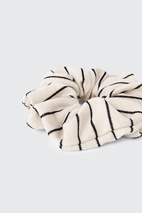Chouchou XL rayé en tissu doux