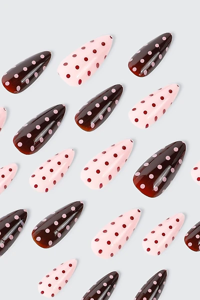 Faux ongles autocollants à pois