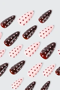 Faux ongles autocollants à pois