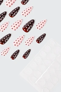 Polka Dot Press On Faux Nails