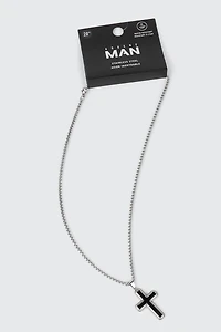 Collier en acier inoxydable avec croix
