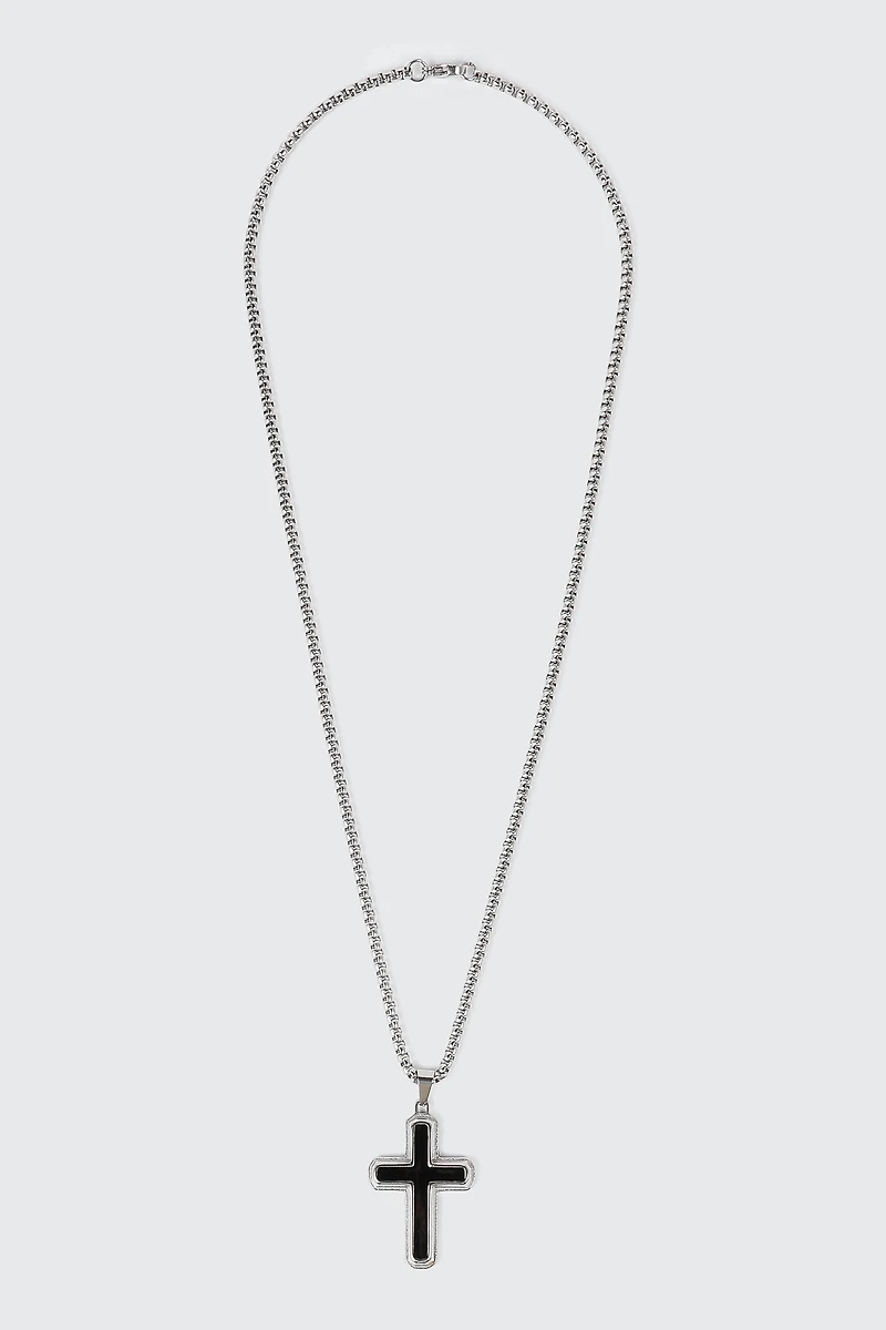 Collier en acier inoxydable avec croix