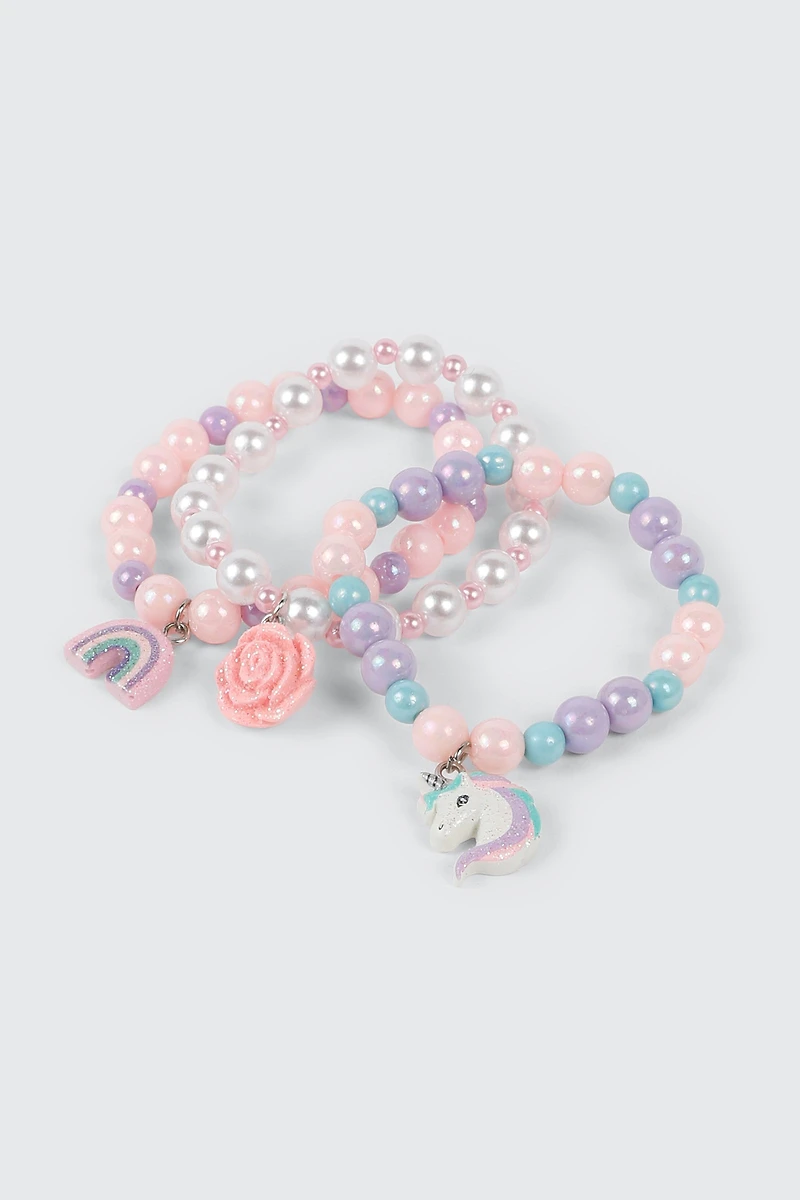 Lot de 3 bracelets à breloques