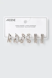 3 paires d'anneaux assortis