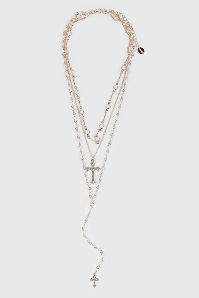 Rosary Style Layered Necklace