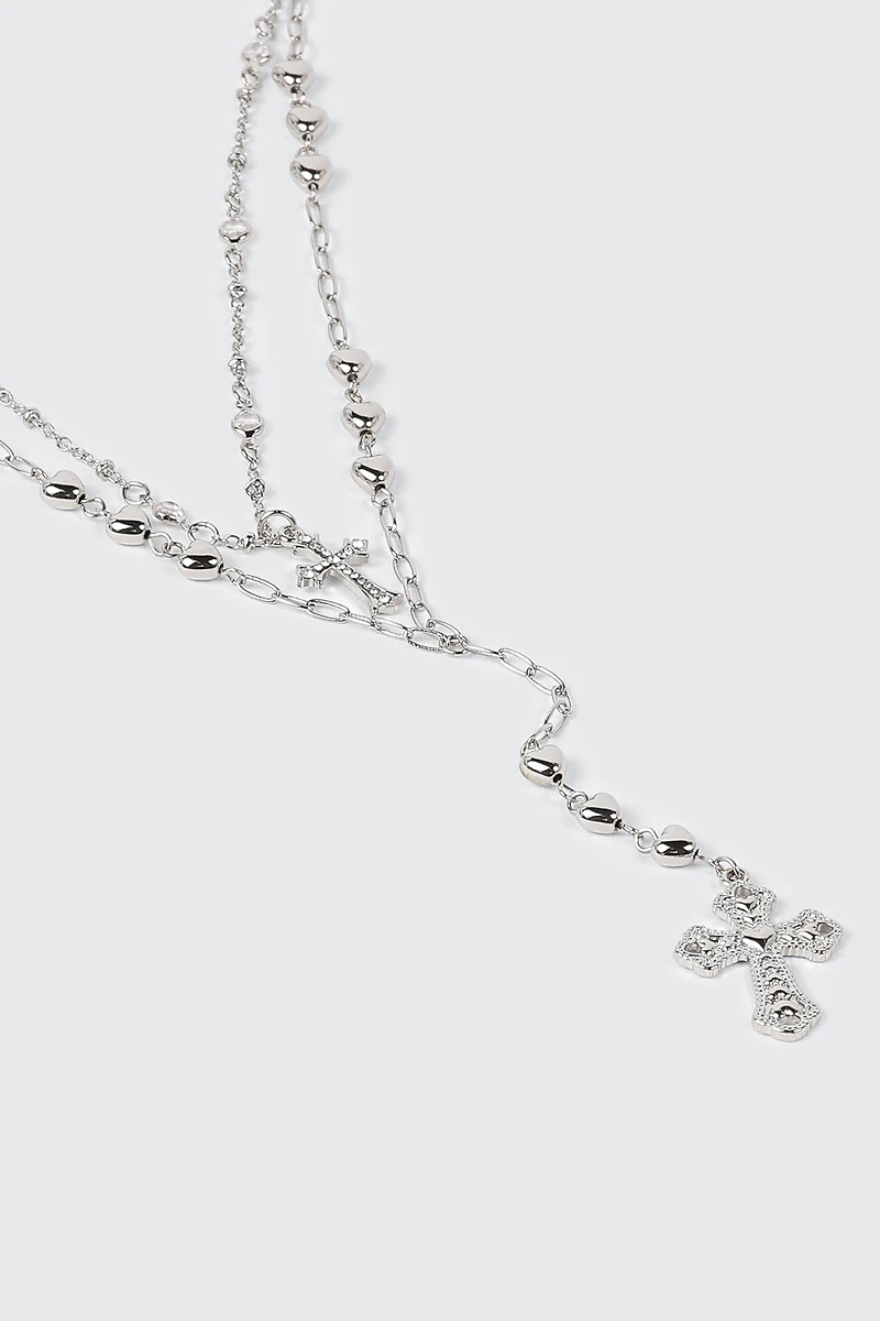 Collier style chapelet à rangs