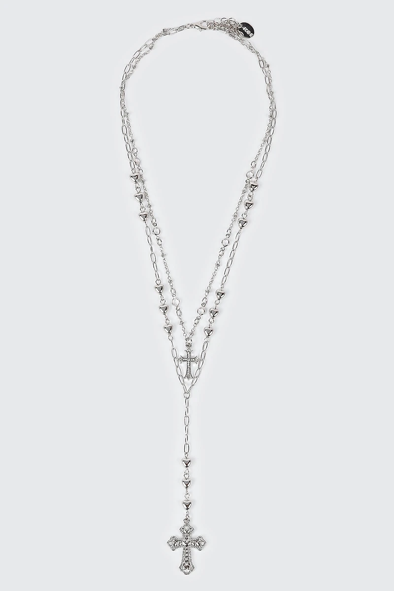 Collier style chapelet à rangs