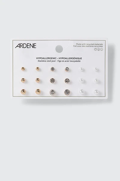 9 Pairs of Stud Earrings