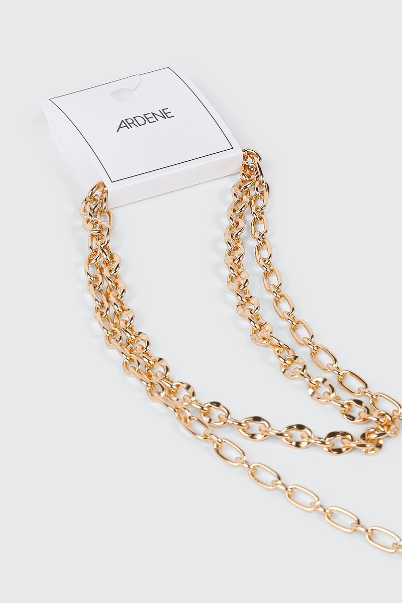 Collier deux rangs chaîne en Y