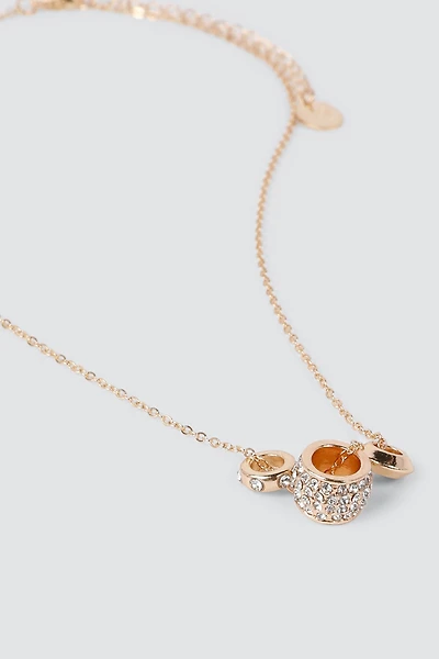Collier pendentifs cylindriques avec pierre