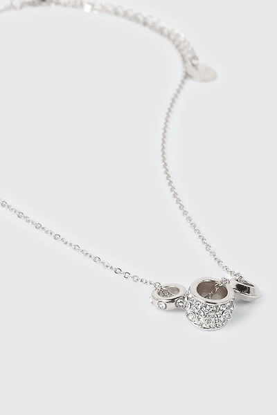 Collier pendentifs cylindriques avec pierre
