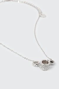 Collier pendentifs cylindriques avec pierre