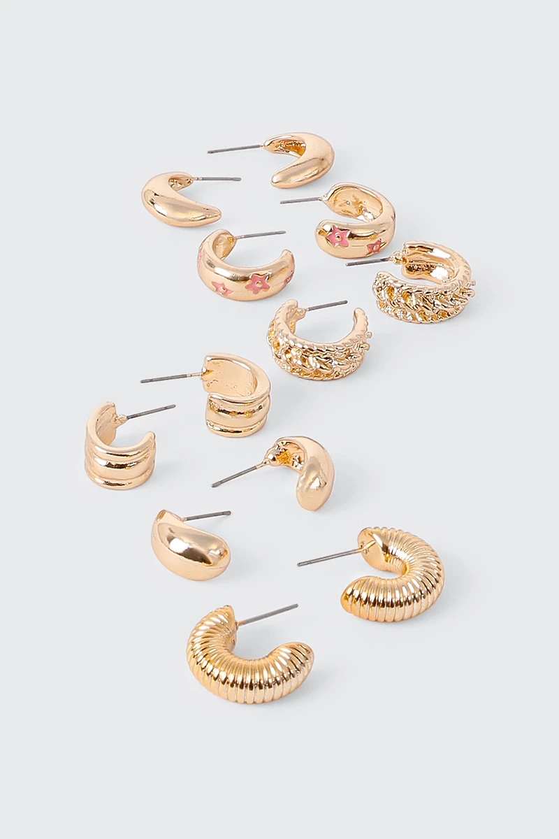 6-Pack Hoop Earrings