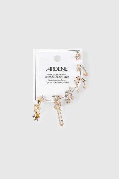 Lot de 12 boucles d'oreilles anneaux et clous