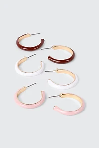 3 paires d'anneaux émaillés