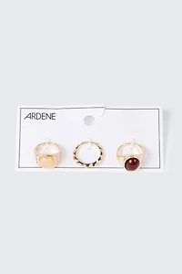 Lot de 3 bagues avec pierres