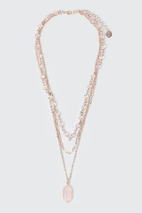 Stone Pendant Layered Necklace