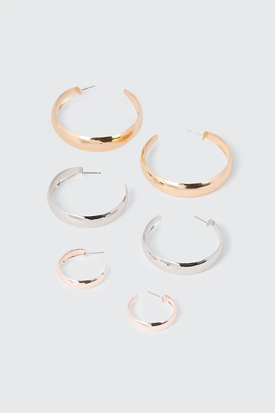 3 paires d'anneaux larges