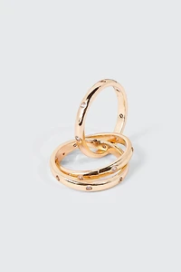 3-Piece Interlinked Stone Accent Ring Set