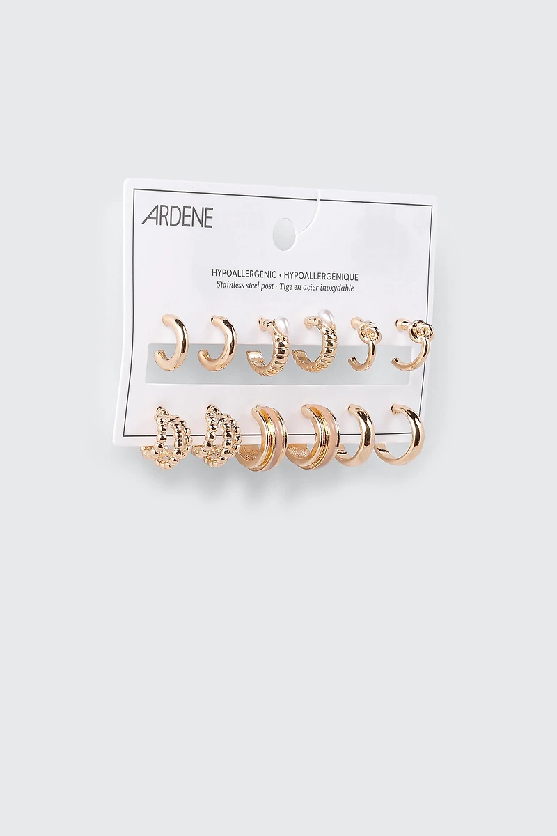 6-Pack Mini Hoop Earrings