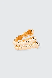 Bague perlée torsadée avec pierres