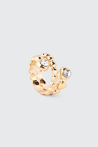 Bague perlée torsadée avec pierres