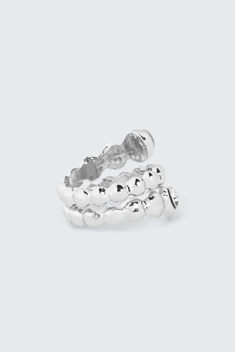 Twisted Beaded Ring with Stones