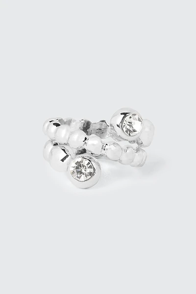 Twisted Beaded Ring with Stones