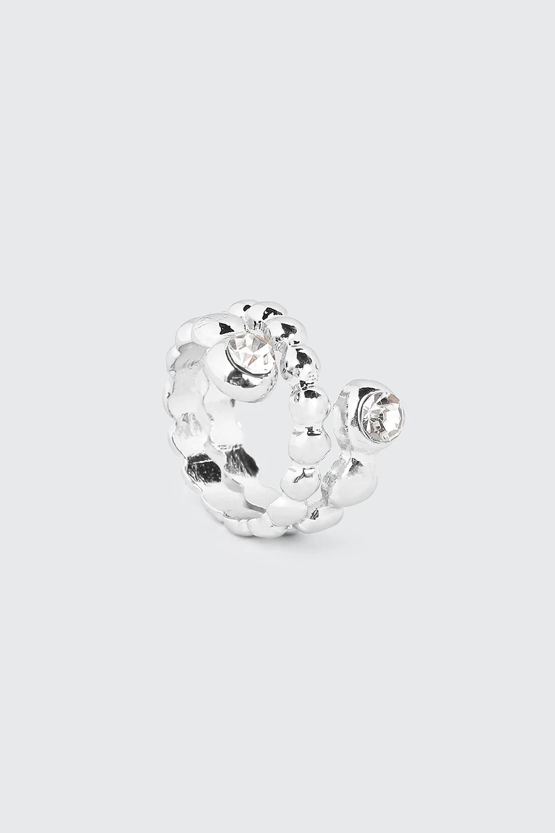 Twisted Beaded Ring with Stones