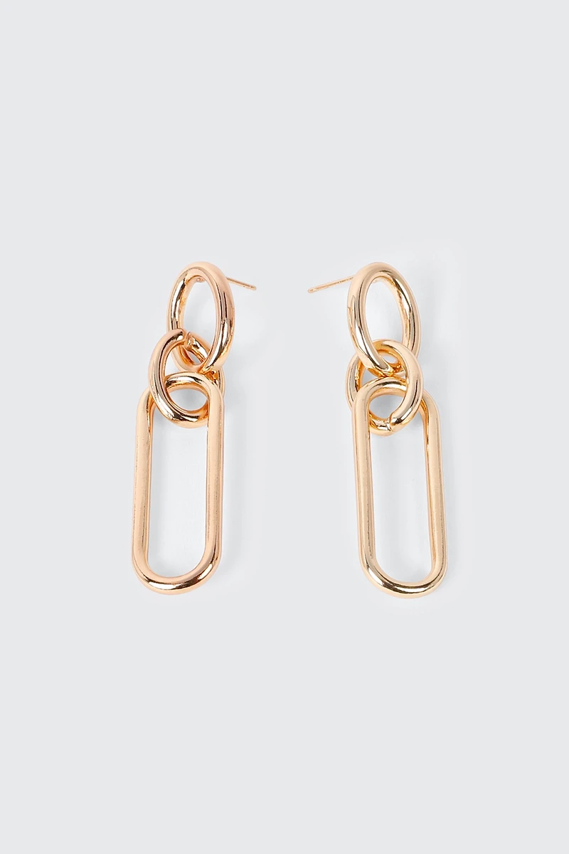 Boucles d'oreilles double boucle à anneaux ovales