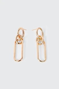 Boucles d'oreilles double boucle à anneaux ovales