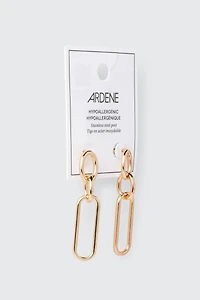Oval Link Double Loop Earrings