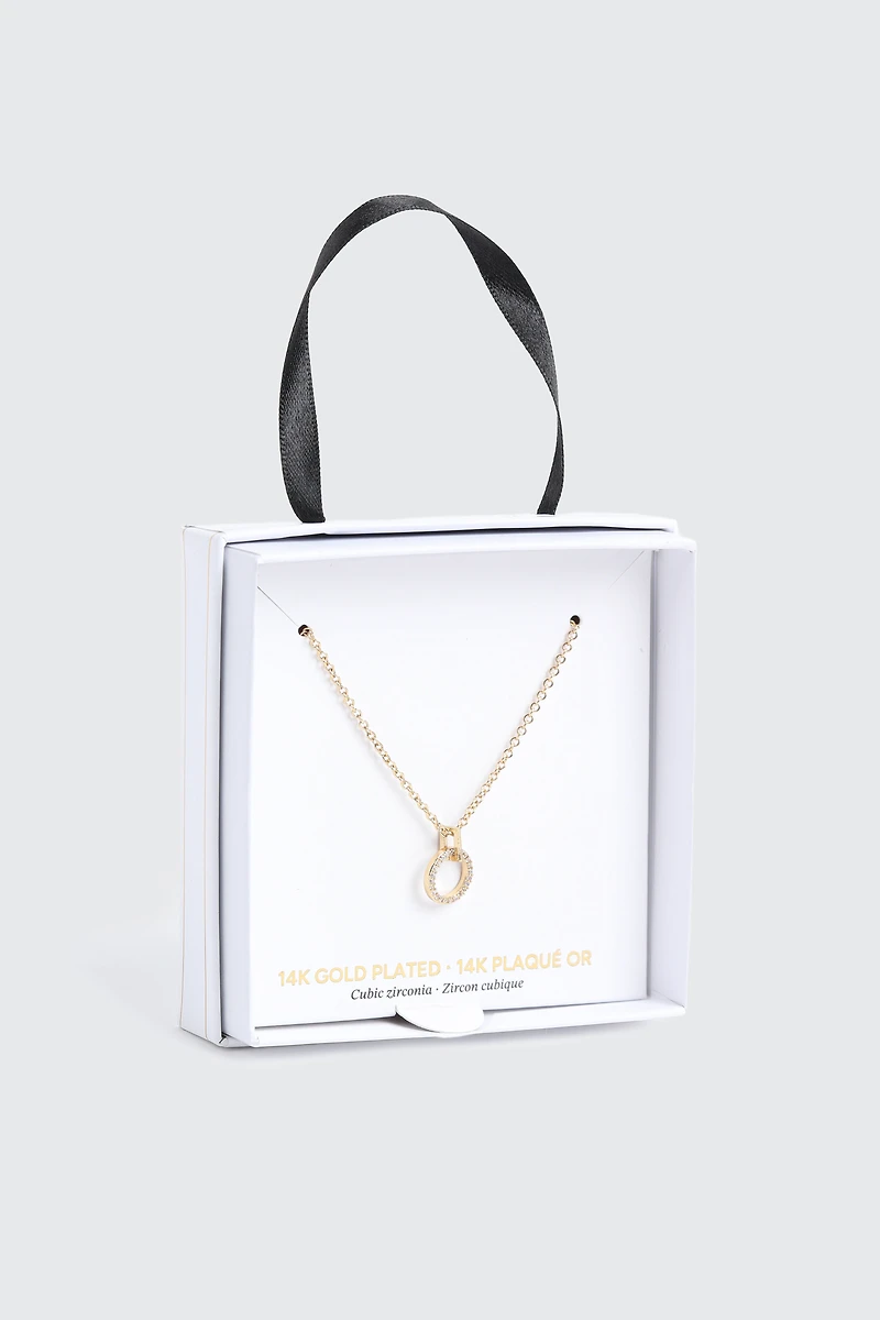 Collier pendentif cercle plaqué or 14K