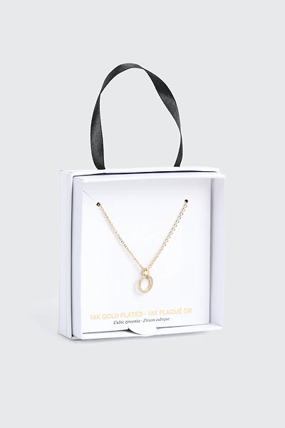 Collier pendentif cercle plaqué or 14K