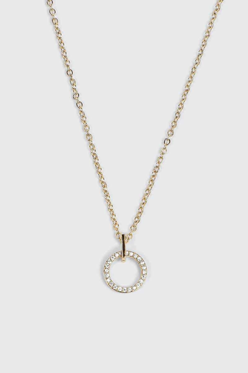 Collier pendentif cercle plaqué or 14K