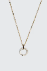 Collier pendentif cercle plaqué or 14K