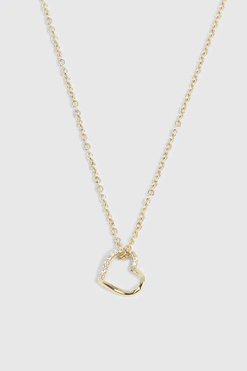 Collier coeur plaqué or 14K