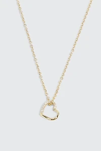 Collier coeur plaqué or 14K 